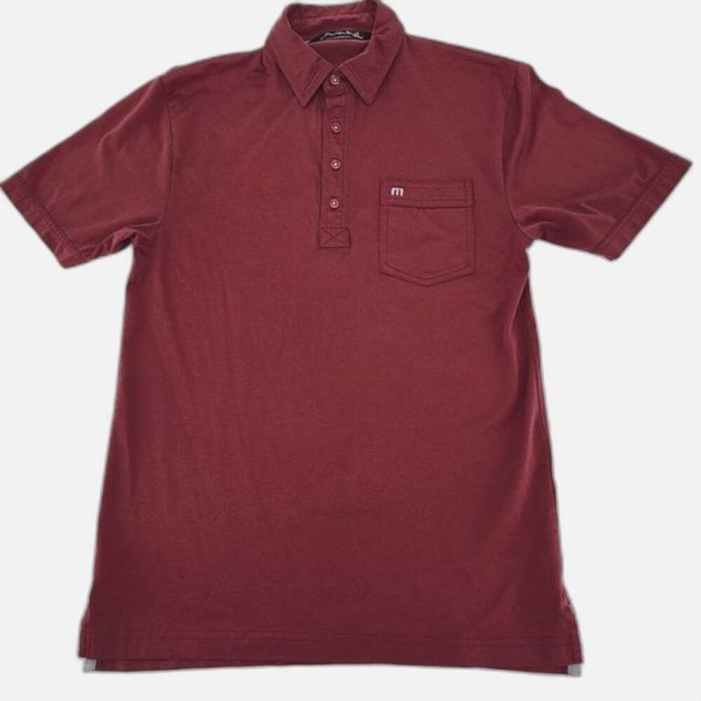 Travis Mathew Men's Burgundy Polo Shirt Size S